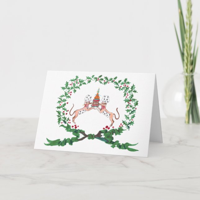 Whippets Barking With JOY Holiday Card (Front)