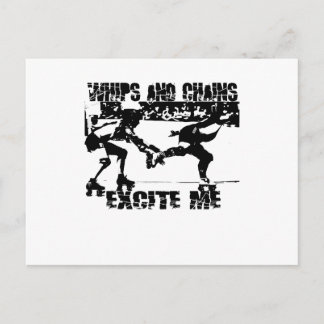 whips and chains excite me postcard
