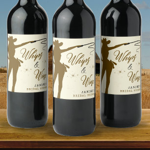 Whips & Wine Cowgirl Bridal Shower Label