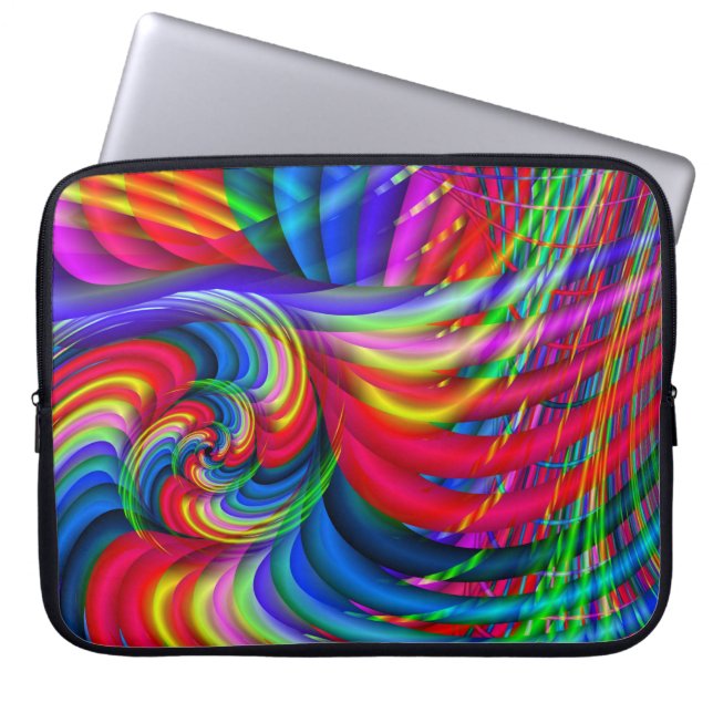 Whirl Abstract Modern Fractal Art Laptop Sleeve (Front)