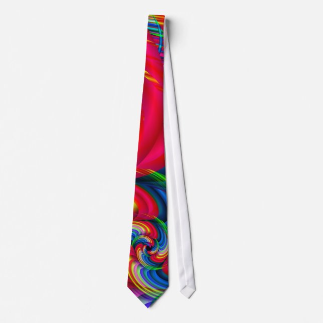 Whirl Abstract Modern Fractal Art Tie (Front)