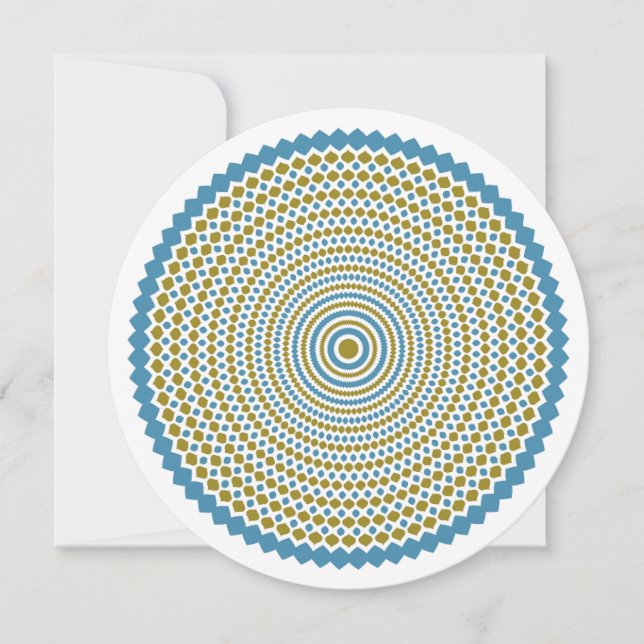 Whirligig Thank Your Card in Blue and Gold (Front)