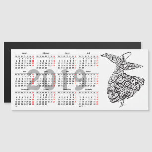 Whirling Dervish 2019 calendar Magnetic Invitation