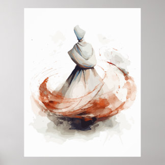 Whirling Dervish Illustration Poster