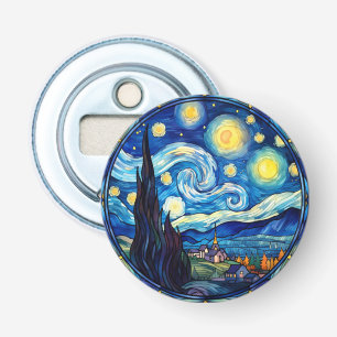 Whirling Starry Night-Inspired Art Print Bottle Opener