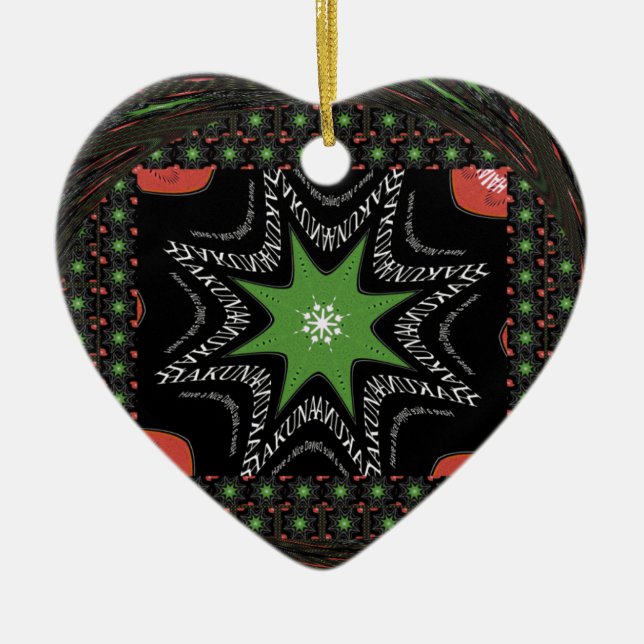 Whirling stars background ceramic tree decoration (Front)