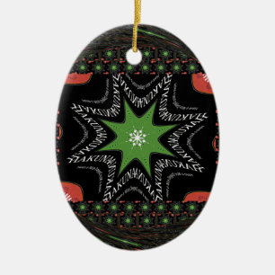 Whirling stars background ceramic tree decoration