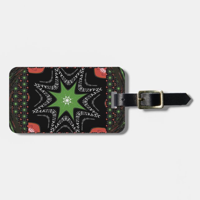 Whirling stars background luggage tag (Front Horizontal)