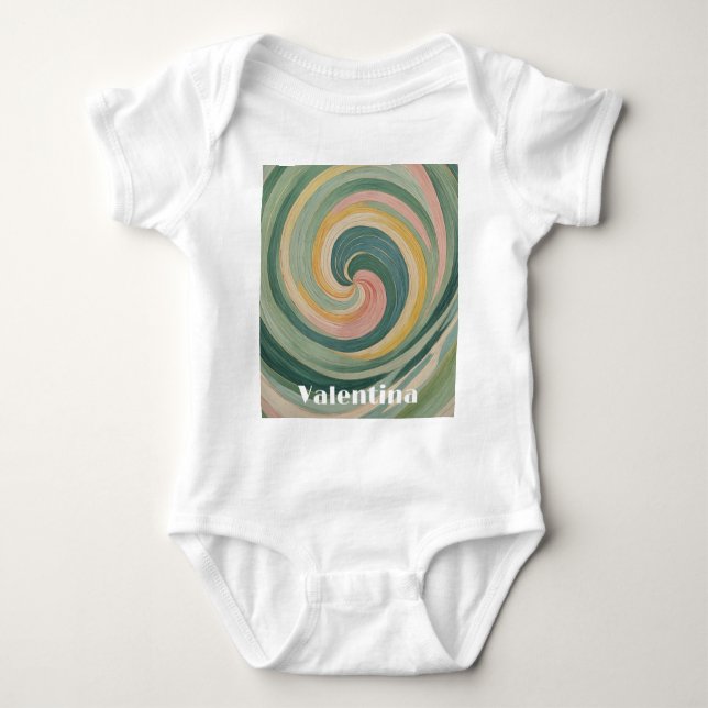 Whirling Whimsy Baby Bodysuit (Front)