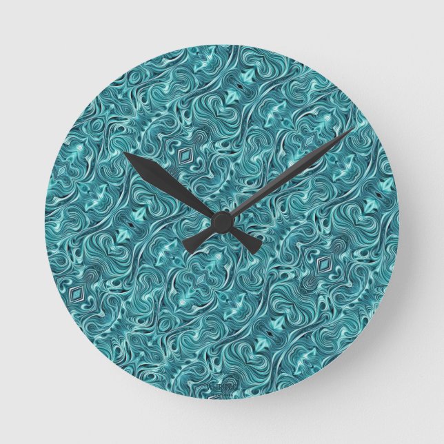 Whirlpool AI Fantasy Digital Art Print Wallpaper Round Clock (Front)