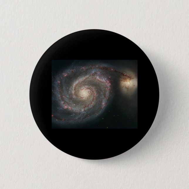 Whirlpool Galaxy (M51) 6 Cm Round Badge (Front)