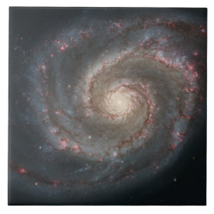Whirlpool Galaxy (Space) (Universe) (Messier 51A) Ceramic Tile