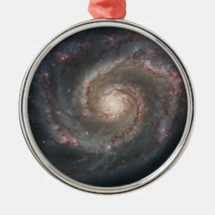 Whirlpool Galaxy (Space) (Universe) (Messier 51A) Metal Ornament