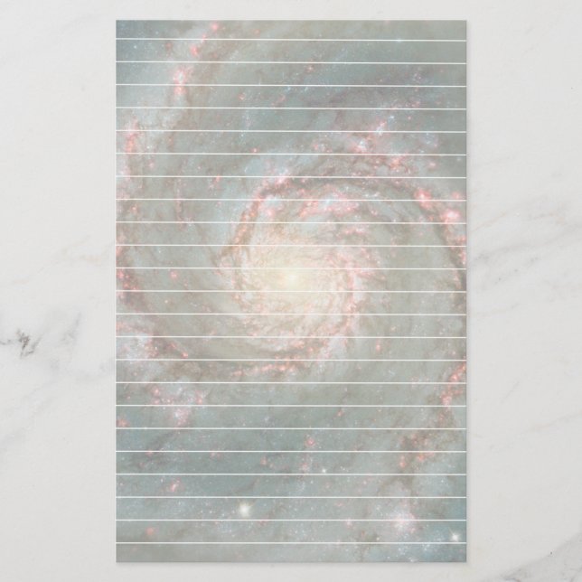 Whirlpool Galaxy With Lines Stationery (Front)