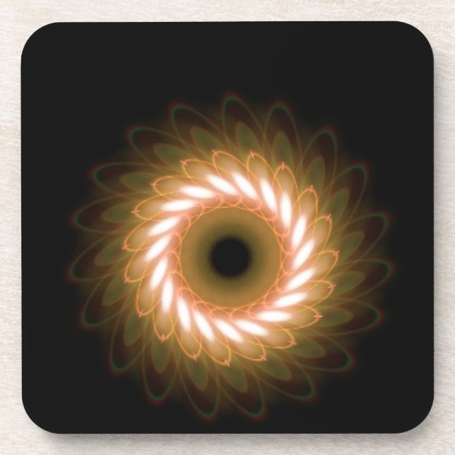 Whirlpool of Swirls Against Black Coaster (Front)