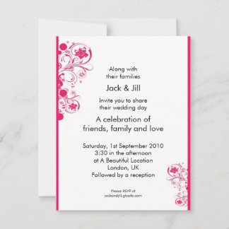 Whirls (pink) 4.25x5.5 invitation
