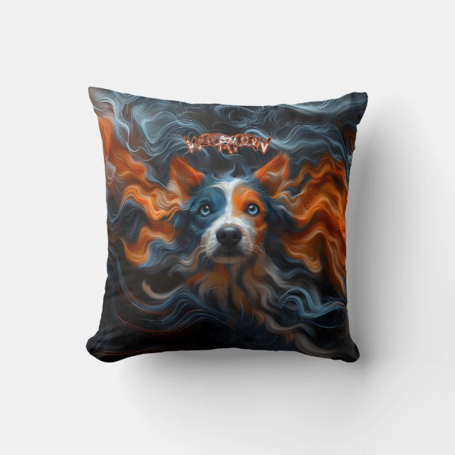 Whirlwind fire dog cushion (Front)