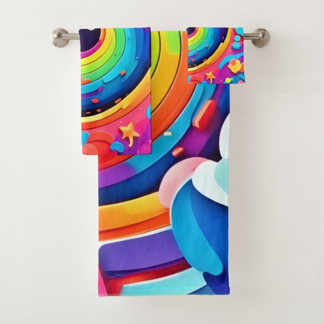 Whirlwind of Colourful Imagination Bath Towel Set (Insitu)