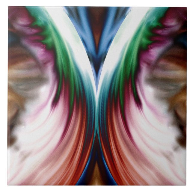 Whirlwind Rainbow Golden Snow Mirror Ceramic Tile (Front)