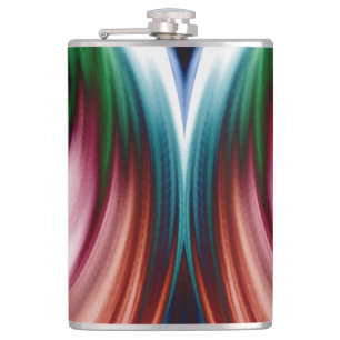 Whirlwind Rainbow Golden Snow Mirror Hip Flask