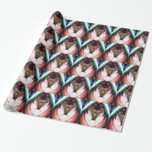 Whirlwind Rainbow Golden Snow Mirror Wrapping Paper
