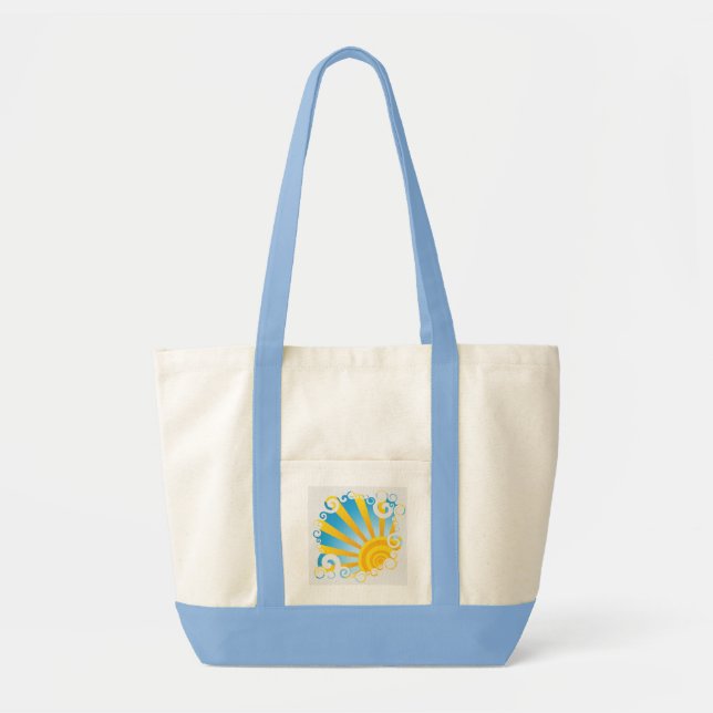 Whirly Clouds Over Sun Burst Tote Bag (Front)