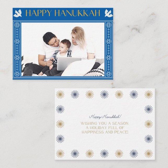 Whishing Happiness Peace Hanukkah Card (Front/Back)