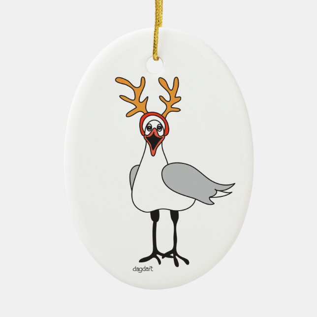 Whisical Holiday Seagull Ornament (Front)