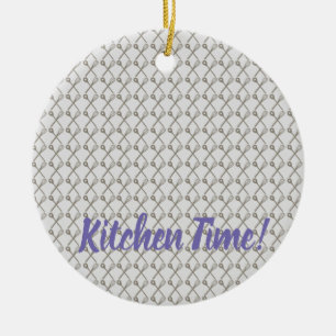 Whisk and Cooking Spoon Pattern for Kitchen Chefs Ceramic Ornament
