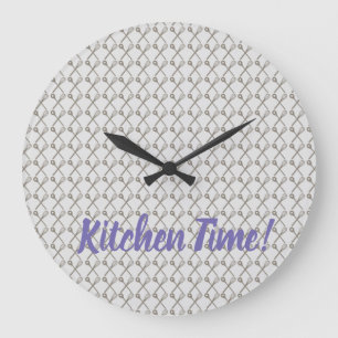 Whisk and Cooking Spoon Pattern for Kitchen Chefs Large Clock