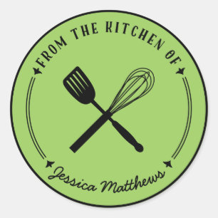 Whisk and Spatula Personalised Kitchen Stickers