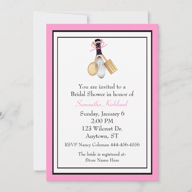 Whisk and Spoons Bridal Shower Invitation (Front)