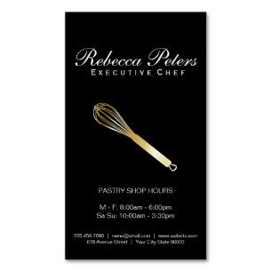 Whisk (gold) Culinary Master Magnetic Business Card