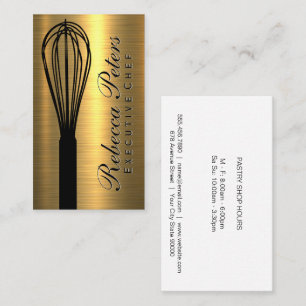 Whisk   Gold Metallic Background Business Card