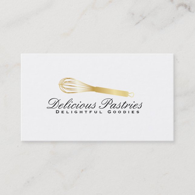 Whisk (gold) variation | Culinary Master Business Card (Front)