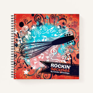 Whisk guitar rock n roll personalised recipe notebook