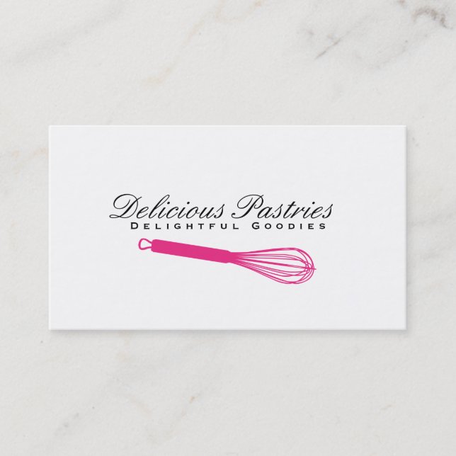 Whisk (magenta) variation | Culinary Master Business Card (Front)