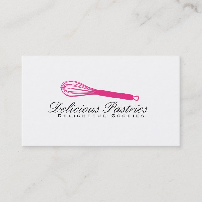 Whisk (magenta) variation | Culinary Master Business Card (Front)