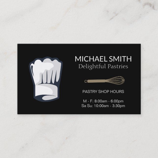 Whisk (magenta) variation | Culinary Master Business Card (Front)