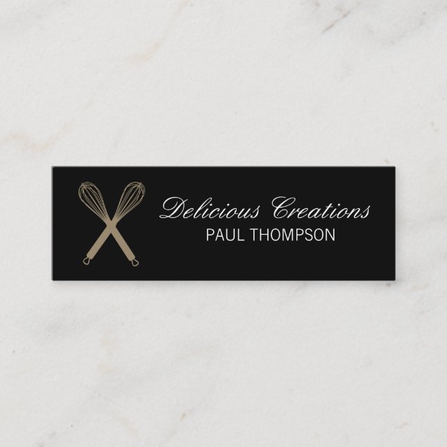 Whisk (magenta) variation | Culinary Master Mini Business Card (Front)