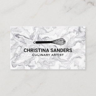 Whisk Marble   Culinary Master Business Card