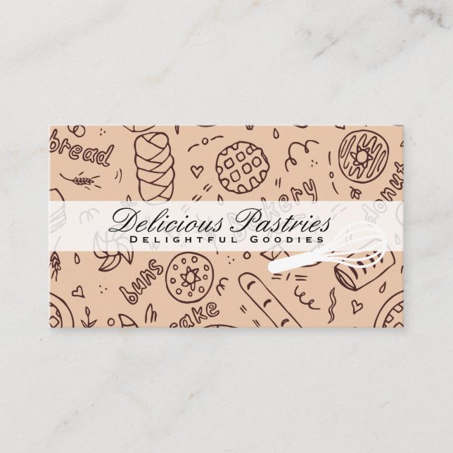 Whisk | Pastry Pattern  Business Card (Front)