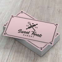 Whisk & Rolling Pin Handmade with Love Bakery Pink