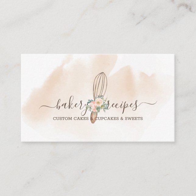 Whisk Signature bakery cute Business Card (Front)