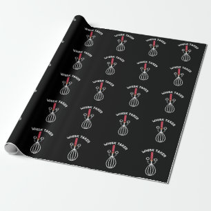 Whisk Take Funny Baking Pun Dark BG Wrapping Paper