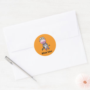 Whisk Taker Pig - Funny Chef Design Classic Round Sticker