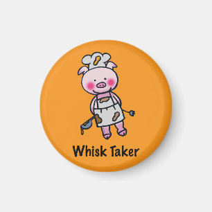 Whisk Taker Pig - Funny Chef Design Magnet