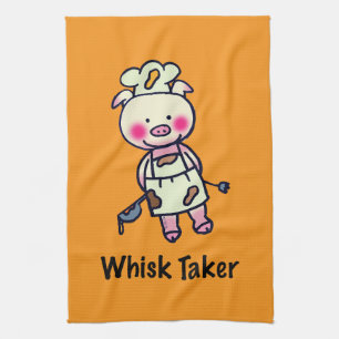 Whisk Taker Pig - Funny Chef Design Tea Towel