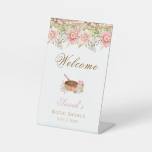 Whisked Away Bridal Shower Welcome Pedestal Sign