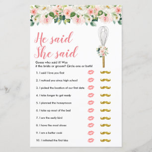 Whisked Away he said she said Games Card